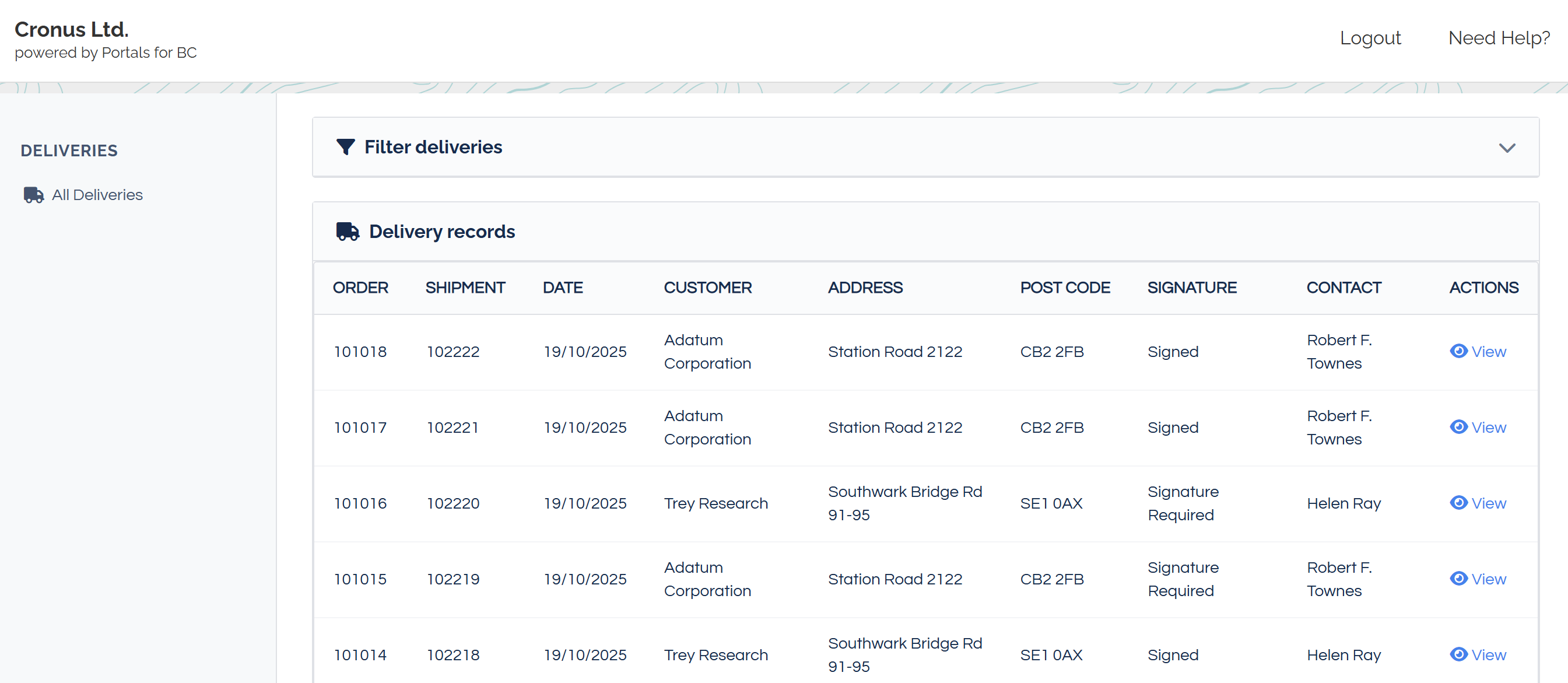 Mobile Delivery Interface